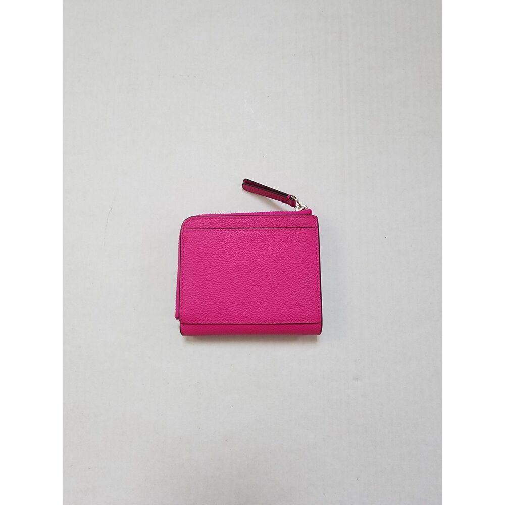 NWT Kate Spade Hot Pink Pebbled Leather Small Bifold Zip-Around Wallet - Picture 10 of 10